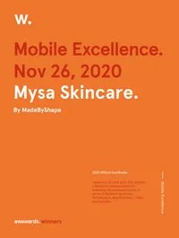 Certificate mysa skincare mobile excellence